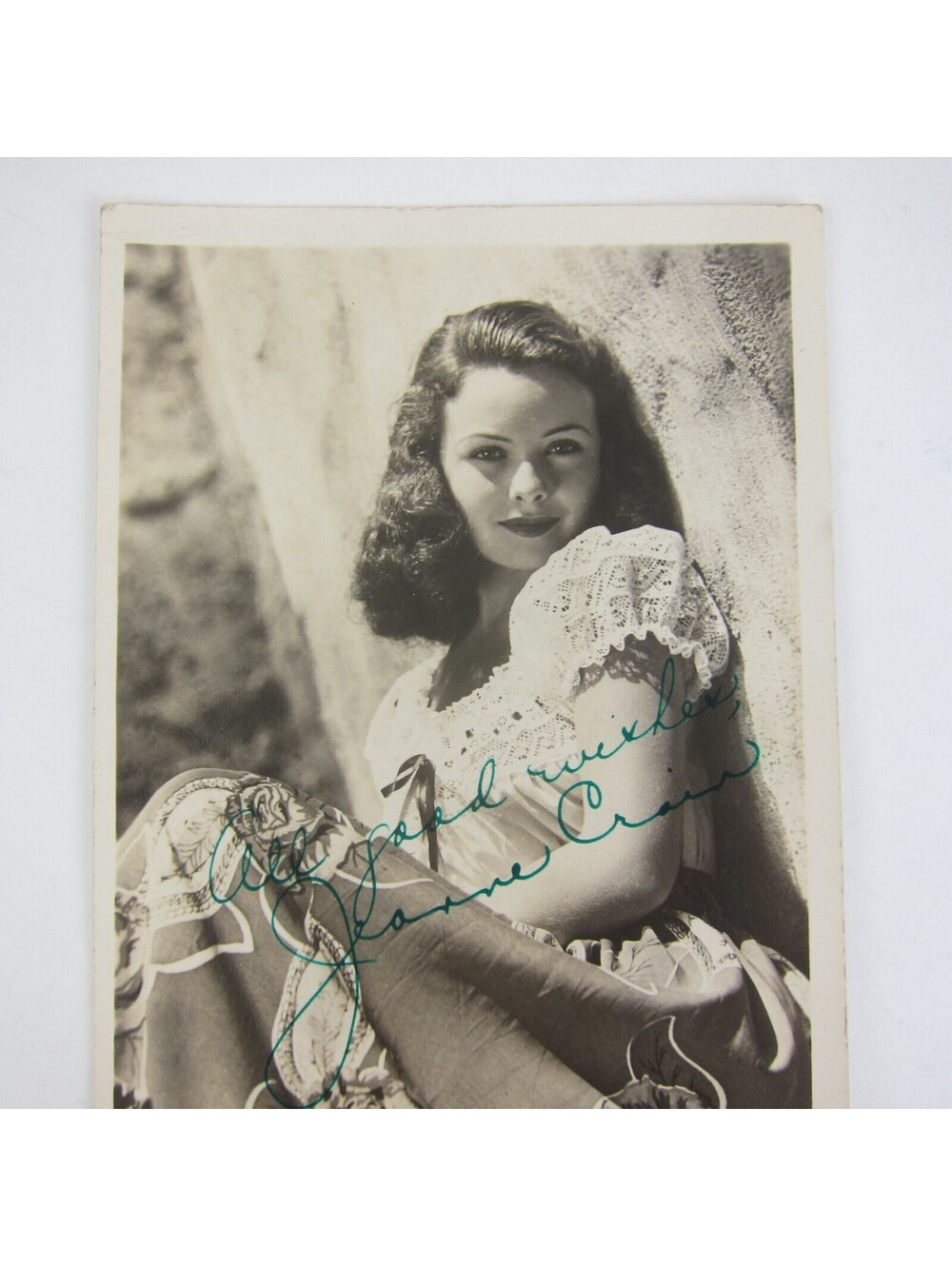 Jeanne Crain Autograph Signed Photograph 5x7 Actress Beauty Vintage Portrait